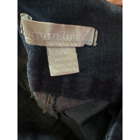 Women Within Dark Wash Pull On Straight Leg Jeans, Size 30 Plus Petite - Picture 7 of 7